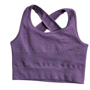 Alphalete Womens Vault Bra, Open Back, Purple, Athletic, Size Small